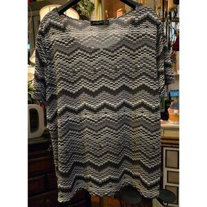 Wt#1092 Womens 2x Notations Short Sleeve Tunic Top